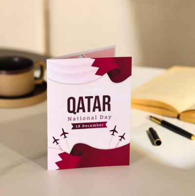 Qatar National Day map 3D greeting card