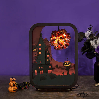 3D Paper Carving Lamp The Haunted House 3D Paper Carving Night Lights