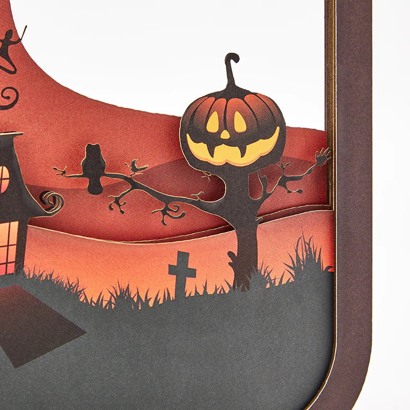 3D Paper Carving Lamp The Haunted House 3D Paper Carving Night Lights