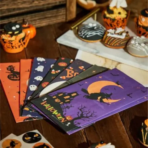 8PCS Halloween Paper Bag - cards