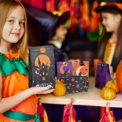 8PCS Halloween Paper Bag - cards