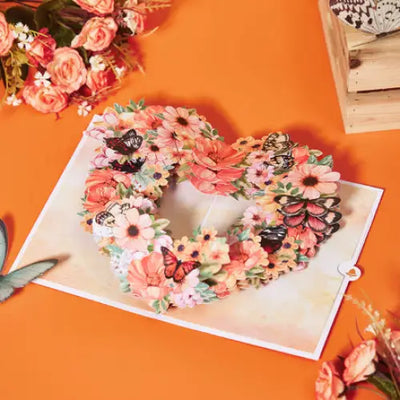 Butterflies Flowers Pop-up Greeting Card - cards