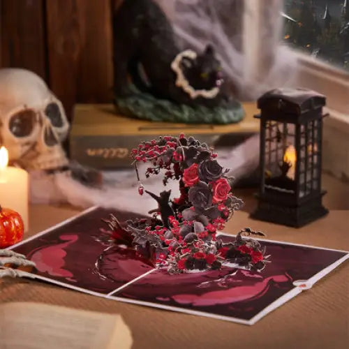 Cat Moon Wreath Pop up Card - cards