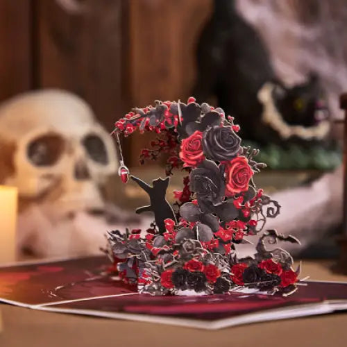 Cat Moon Wreath Pop up Card - cards