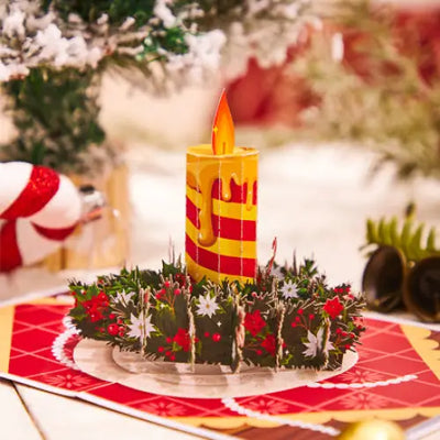 Christmas Candle Pop Up Card - cards