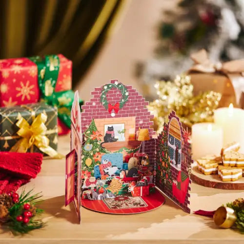Christmas Cat Pop Up Card - cards
