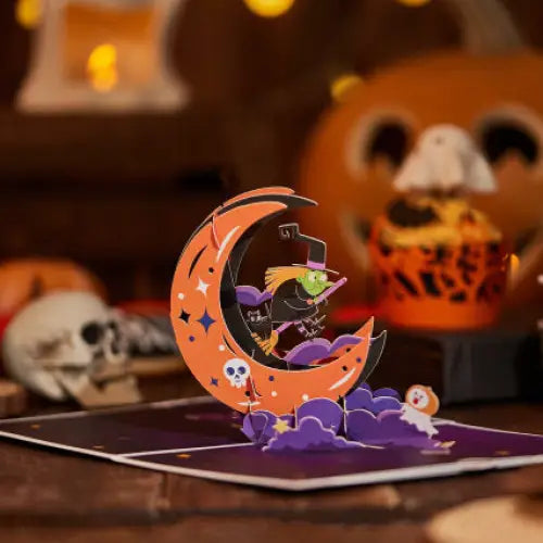 Crescent Witch Pop-up Card - cards