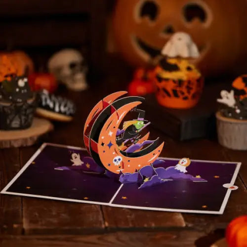 Crescent Witch Pop-up Card - cards