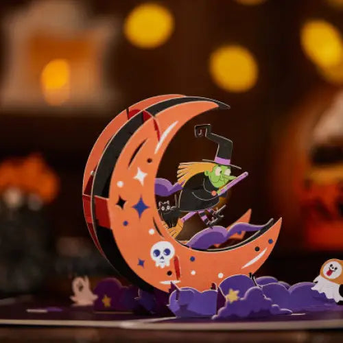 Crescent Witch Pop-up Card - cards
