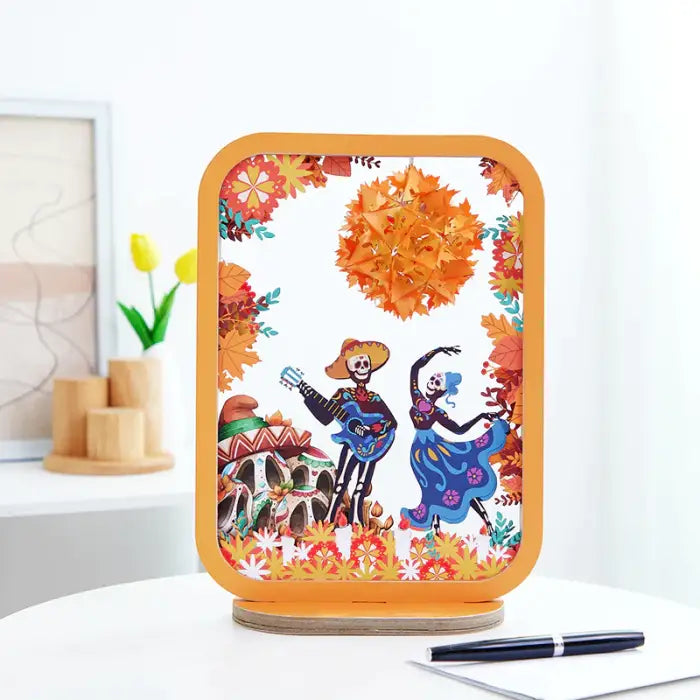 Day of the Dead Musical 3D Paper Carving Night Lights -