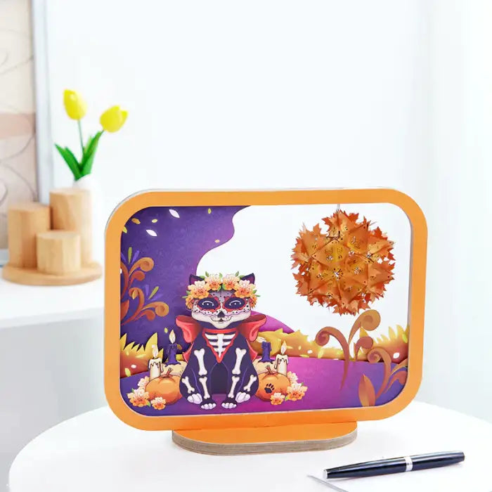 Day of the Dead Skull 3D Paper Carving Night Lights - cards