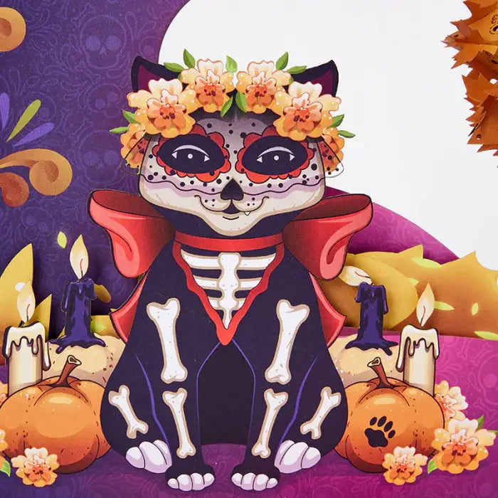 Day of the Dead Skull 3D Paper Carving Night Lights - cards