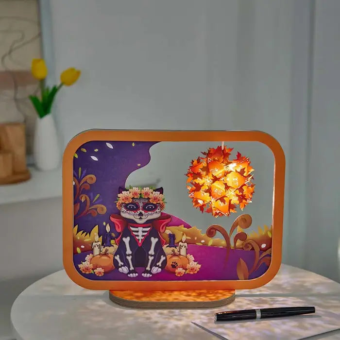 Day of the Dead Skull 3D Paper Carving Night Lights - cards