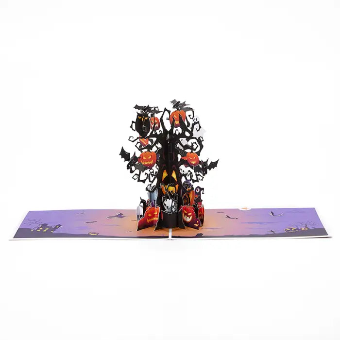 Halloween Dead Tree Pumpkin Pop-Up Card - cards