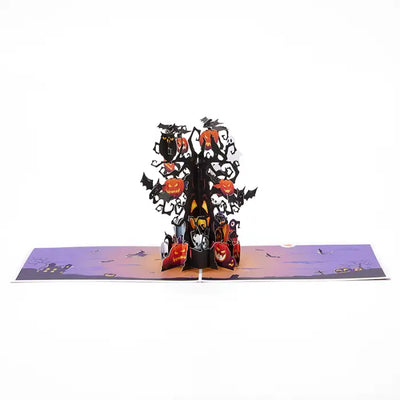 Halloween Dead Tree Pumpkin Pop-Up Card - cards