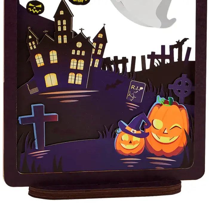 Halloween Ghost 3D Paper Carving Night Lights - cards