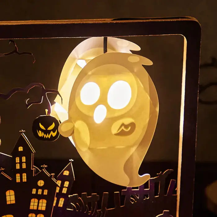 Halloween Ghost 3D Paper Carving Night Lights - cards