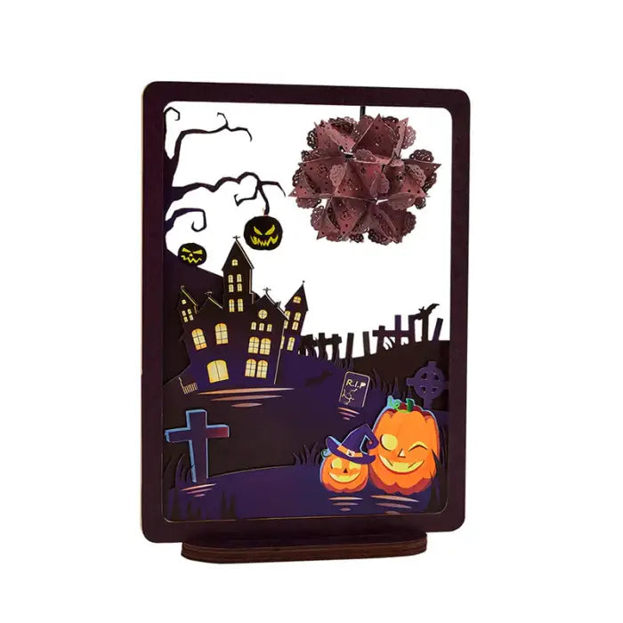Halloween Ghost 3D Paper Carving Night Lights - cards