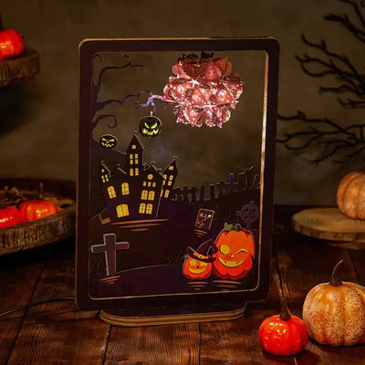 Halloween Ghost 3D Paper Carving Night Lights - cards