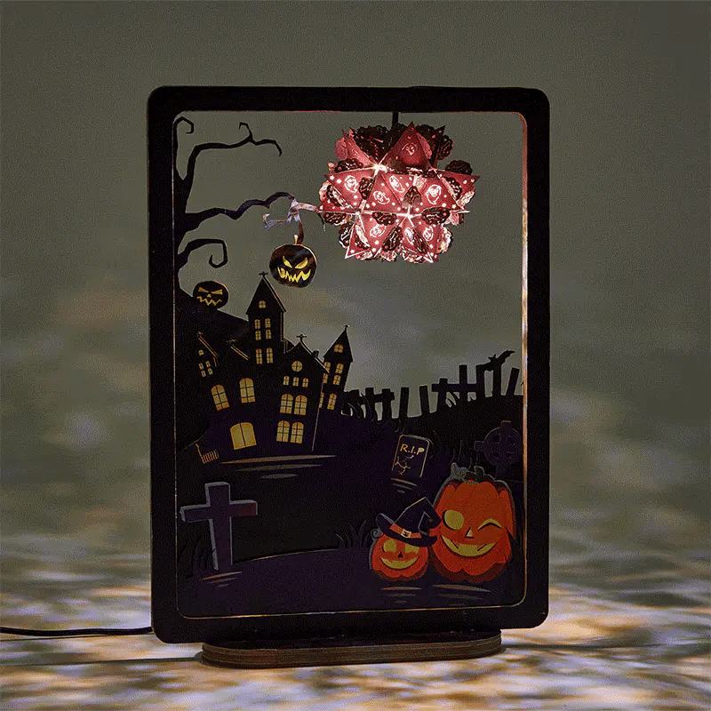 Halloween Ghost 3D Paper Carving Night Lights - cards