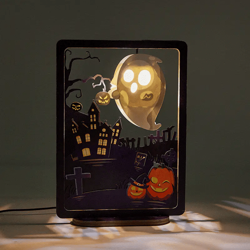 Halloween Ghost 3D Paper Carving Night Lights - cards