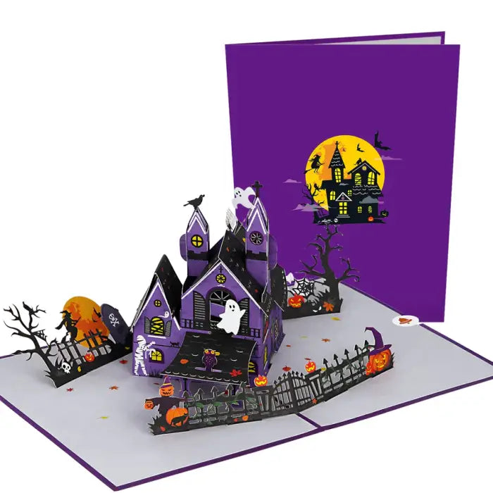 Halloween Haunted House 3D Pop-Up Card - cards