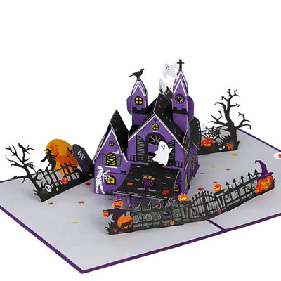 Halloween Haunted House 3D Pop-Up Card - cards
