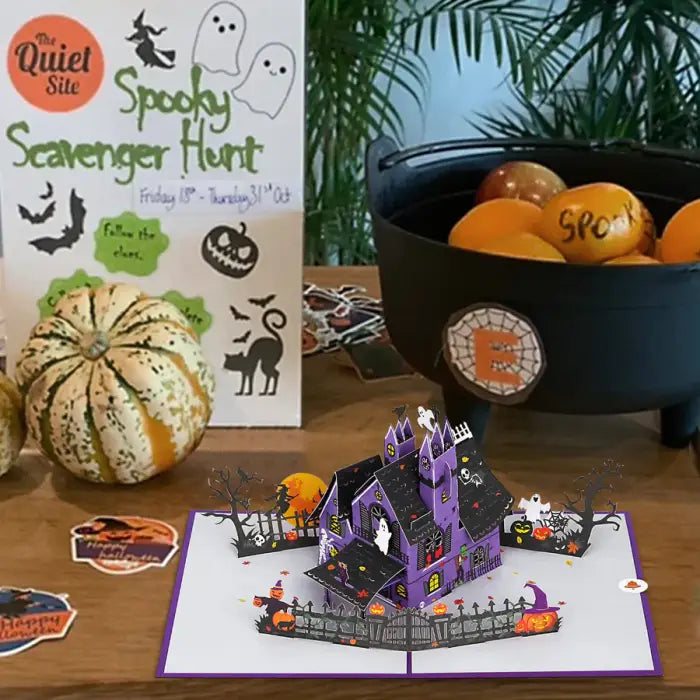 Halloween Haunted House 3D Pop-Up Card - cards