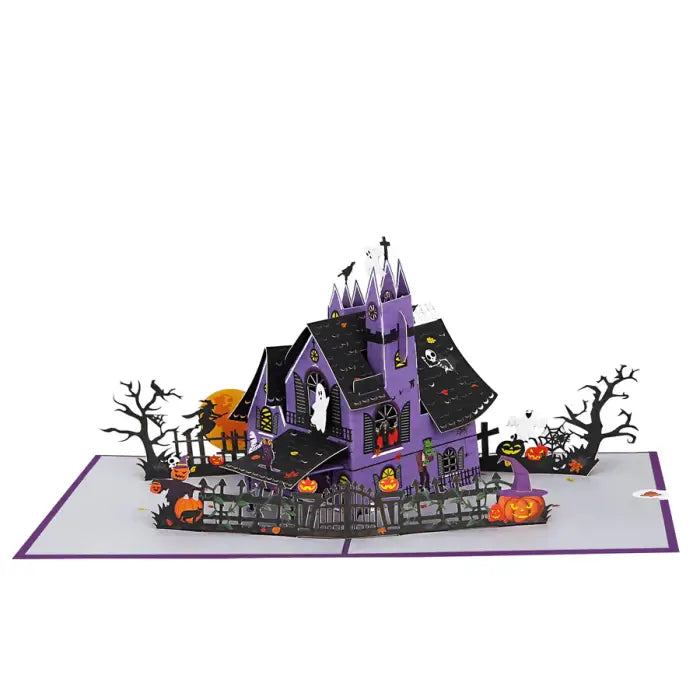 Halloween Haunted House 3D Pop-Up Card - cards
