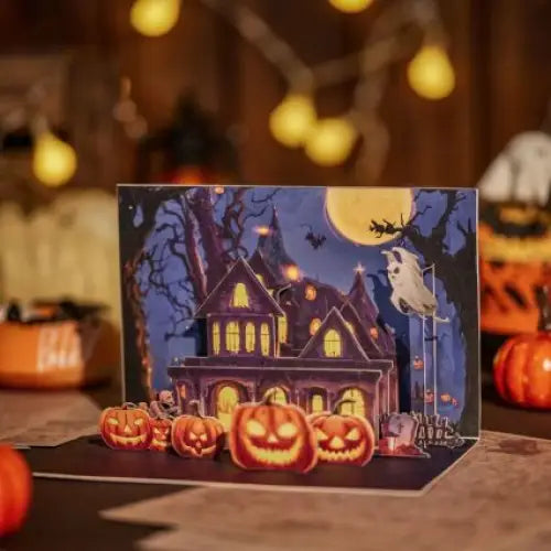 Halloween Haunted House Pop-up Card - cards