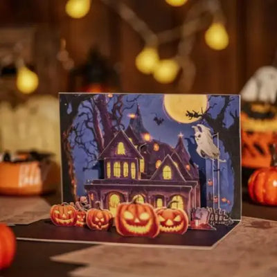 Halloween Haunted House Pop-up Card - cards