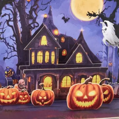 Halloween Haunted House Pop-up Card - cards