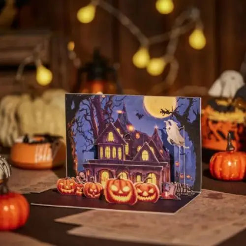 Halloween Haunted House Pop-up Card - cards