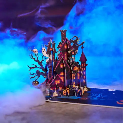 Halloween Haunted House Pop-up Card - cards
