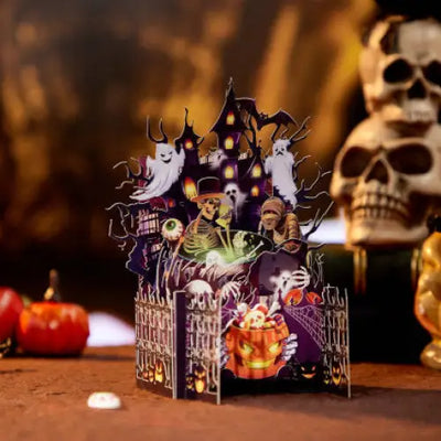Halloween Haunted House Pop-up Card - cards
