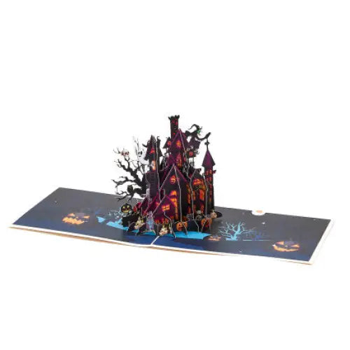 Halloween Haunted House Pop-up Card - cards