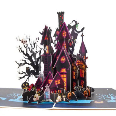 Halloween Haunted House Pop-up Card - cards