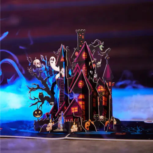 Halloween Haunted House Pop-up Card - cards