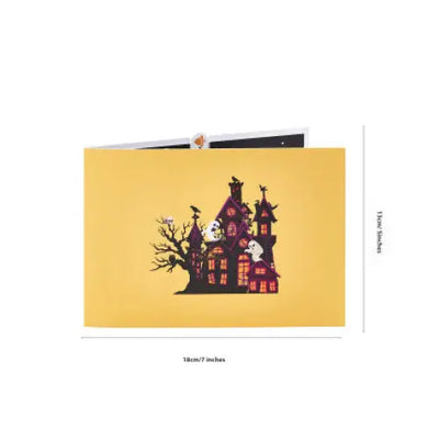 Halloween Haunted House Pop-up Card - cards