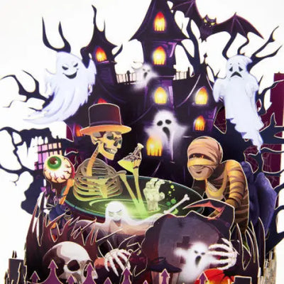 Halloween Haunted House Pop-up Card - cards