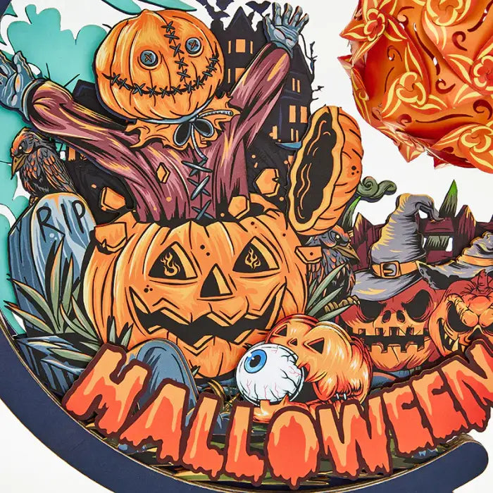 Halloween pumpkin 3D Paper Carving Night Lights - cards