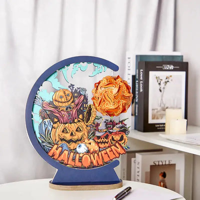 Halloween pumpkin 3D Paper Carving Night Lights - cards