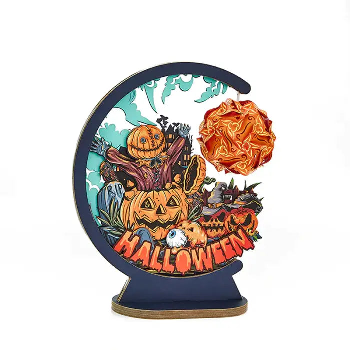 Halloween pumpkin 3D Paper Carving Night Lights - cards