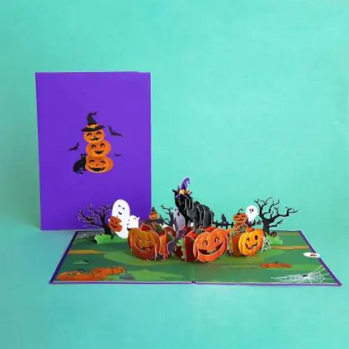 Halloween Witch Cat Pop-Up Card - cards