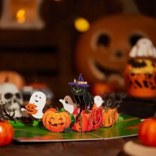 Halloween Witch Cat Pop-Up Card - cards