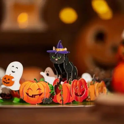 Halloween Witch Cat Pop-Up Card - cards