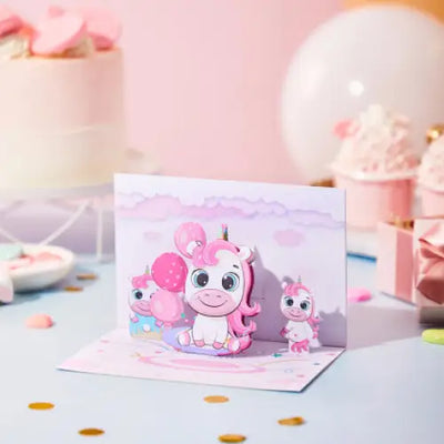 Happy Birthday Unicorn Pop up Card - cards