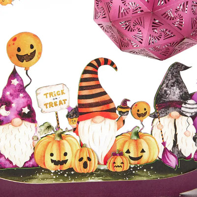 Happy Halloween Funny Gnome 3D Paper Carving Night Lights -