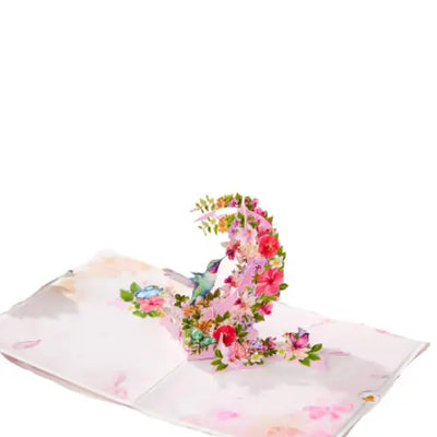 Hibicus Hummingbird Pop-Up Card - Flower