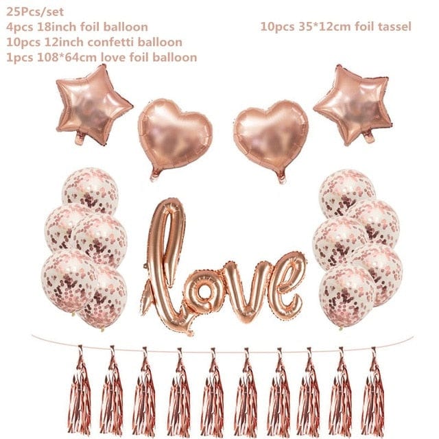 Rose Gold Party Decoration Balloons